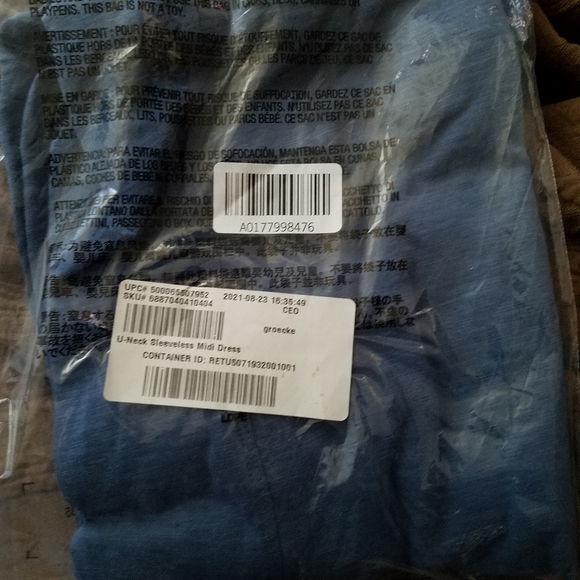 New Never Opened Cornflower Blue. Gap uneck midi cotton dress. new size XL tall - Picture 3 of 4